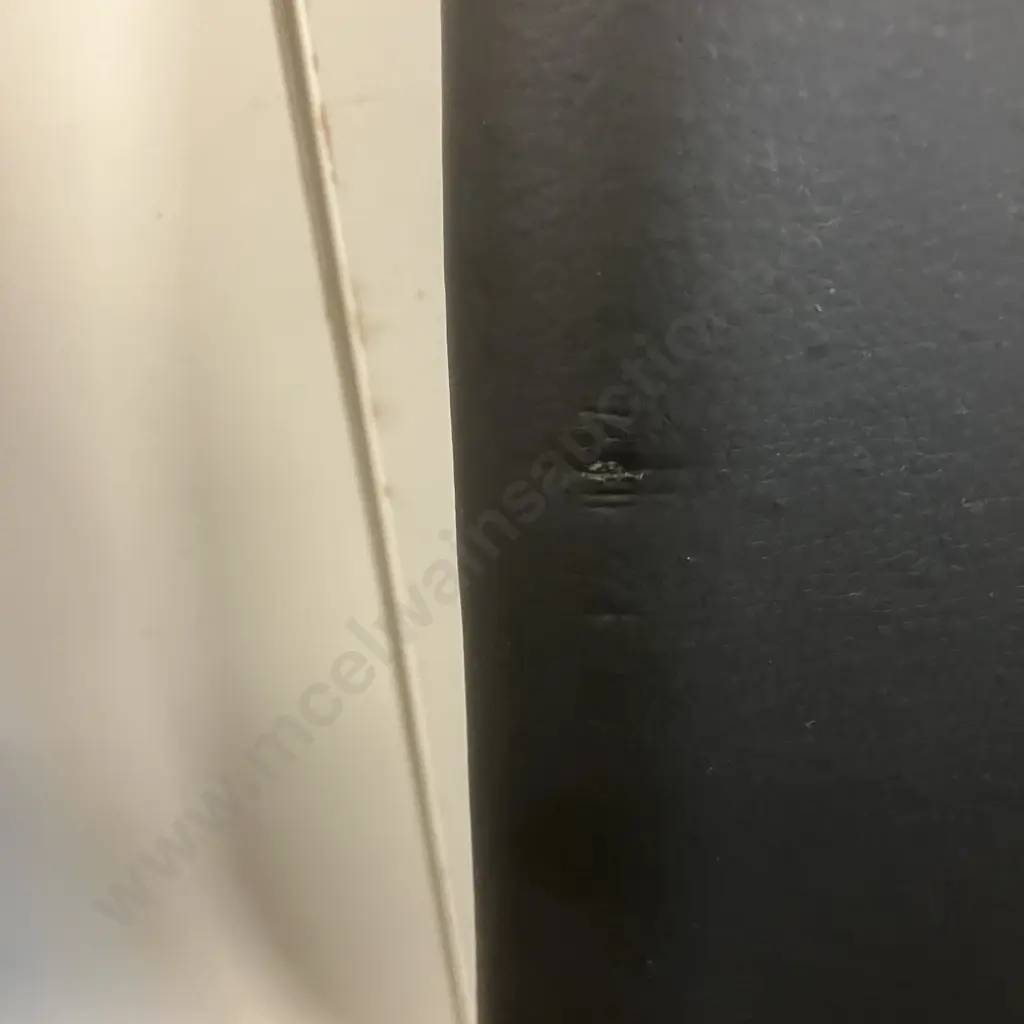 Black Glass Topped Rectangular Dining Table With 6 Black Leather Effect High Back Cantilever Chairs. H76 W180 D100cm Image 1++