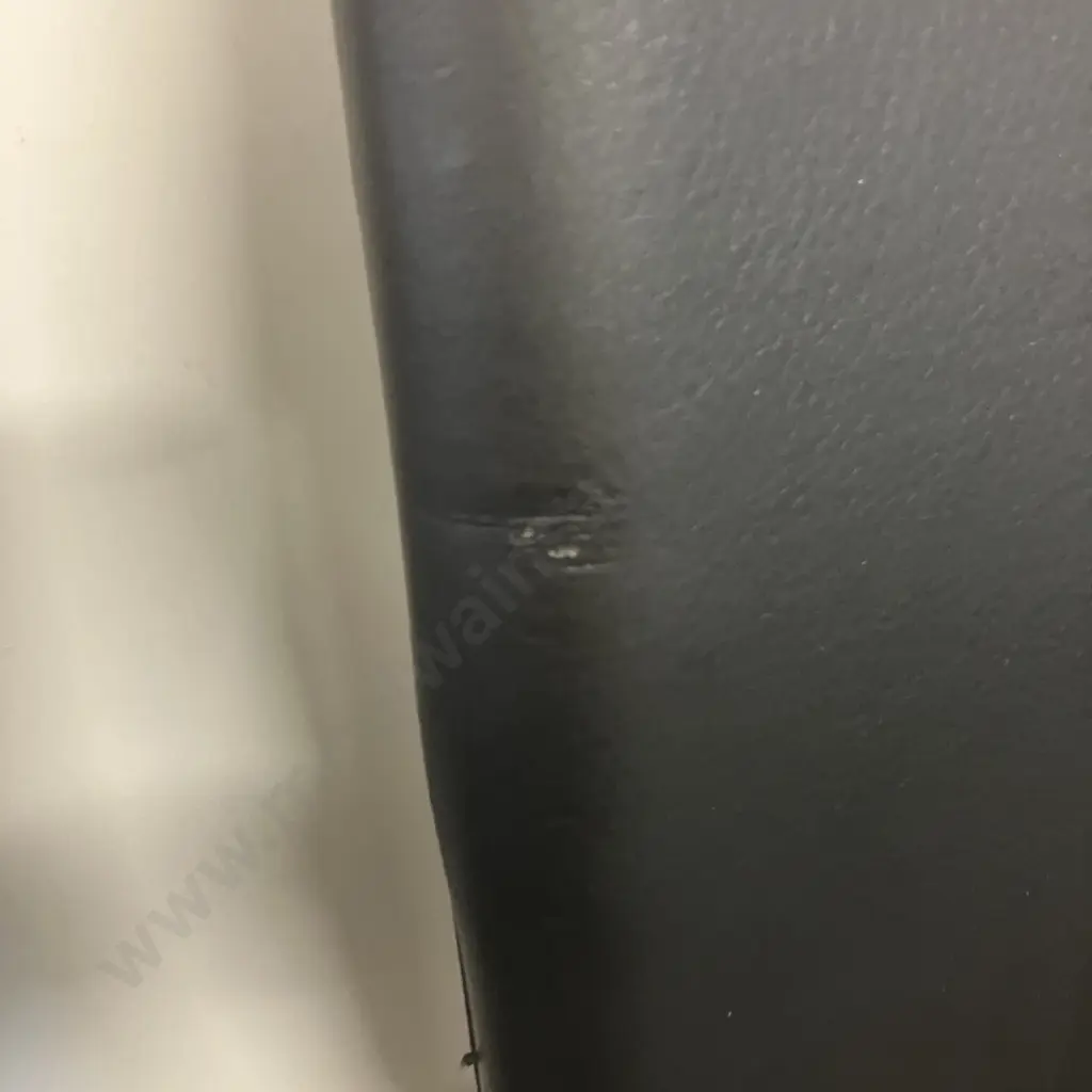 Black Glass Topped Rectangular Dining Table With 6 Black Leather Effect High Back Cantilever Chairs. H76 W180 D100cm Image 1++