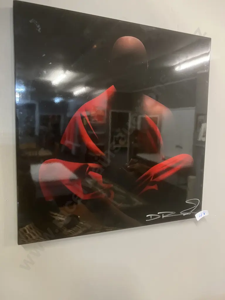 Dr Airbrush Mediating Monk Artwork. 30 x 30cm Image 1++