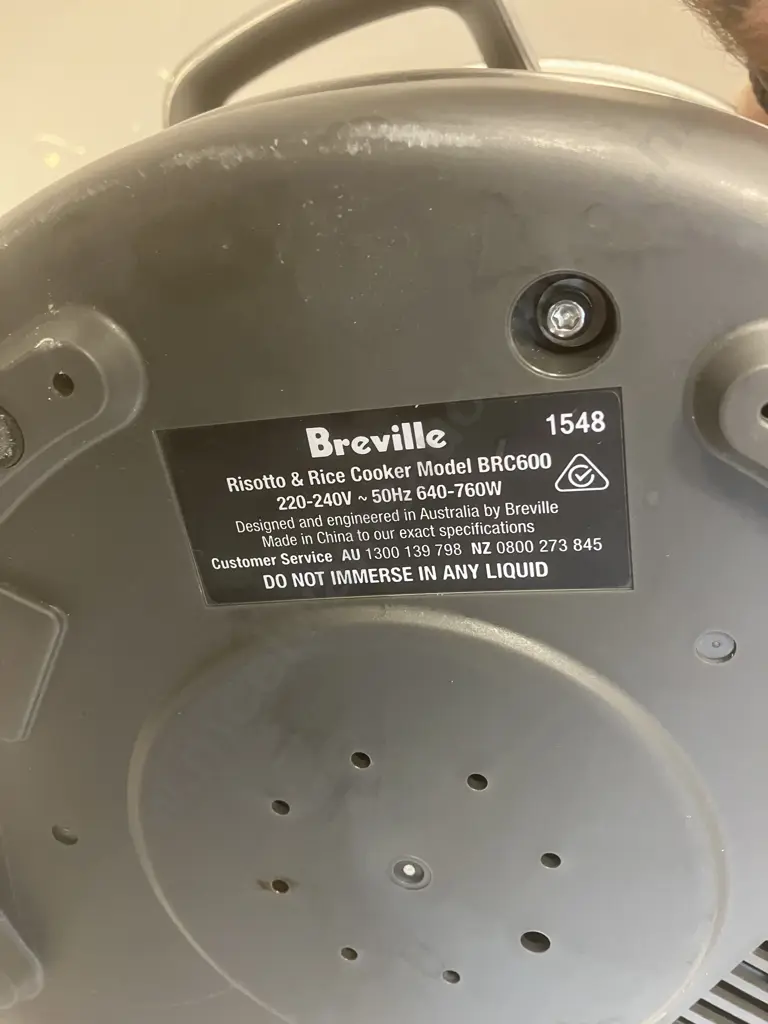 Breville Risotto & Rice Cooker Model BBRC600 Image 1++