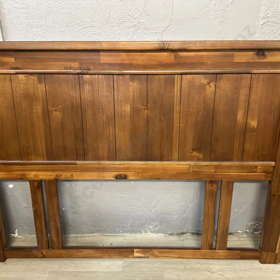 Wooden Panelled Kingsize Headboard. H118 W170 D8cm
