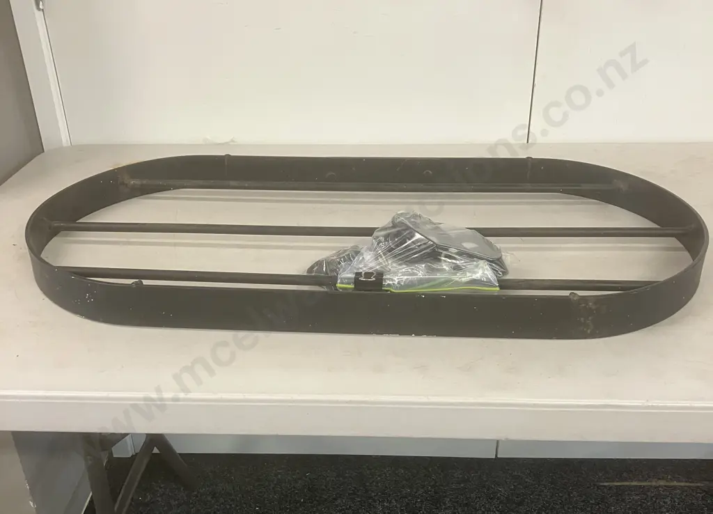 Black Steel Oval Ceiling Pot Rack With Chain & Hooks. H5 W83 D42.5cm Image 1++