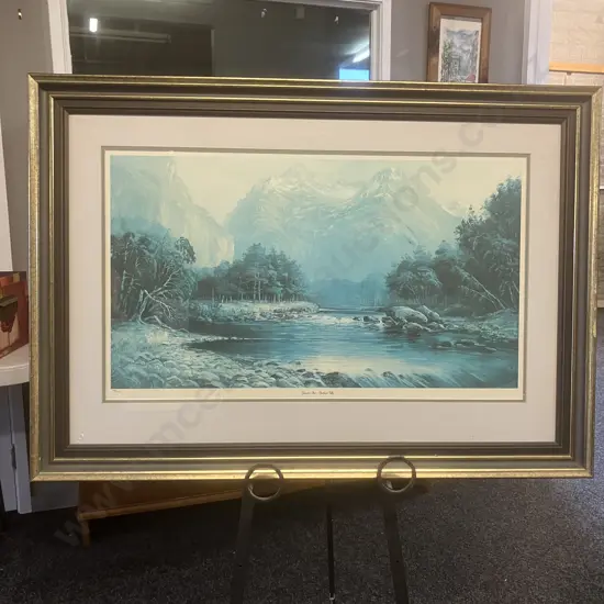 Charles Blomfield 'Greenstone River - Routebourne Valley' Print 408 of 500 With COA, Framed & Glazed 77 x 110cm