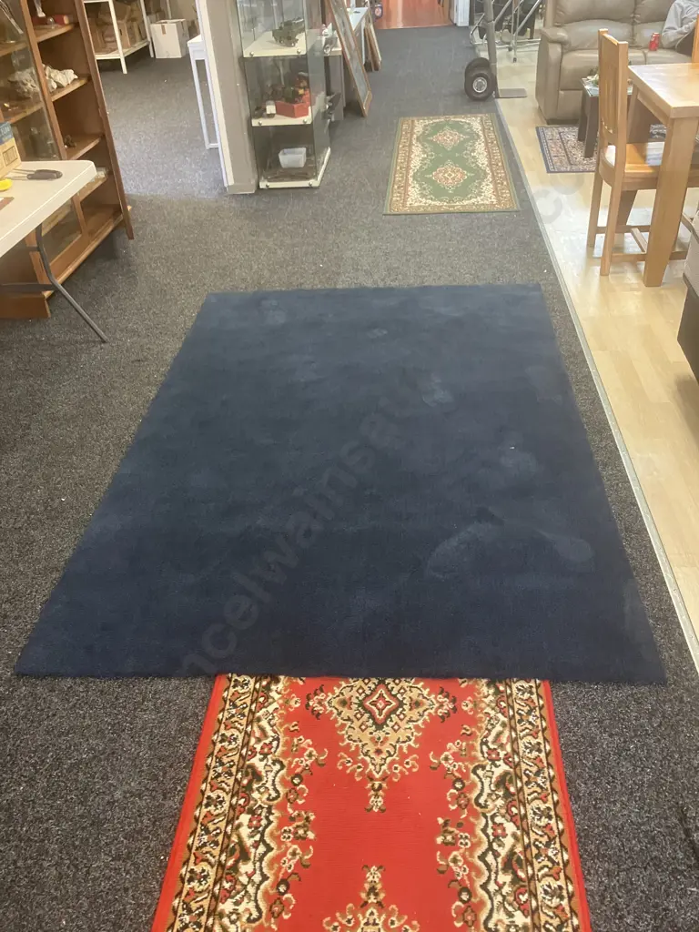 Belgium Rug Ex Briscoes - Rug Feel Dark Blue. 160 x 230cm Image 1++