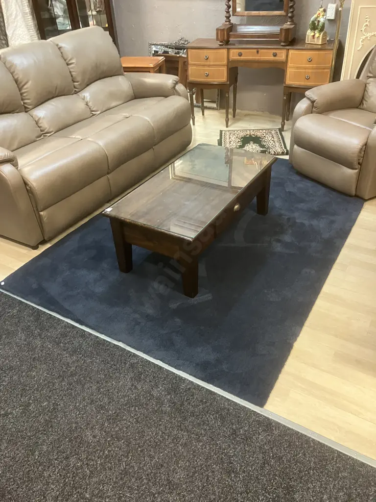 Belgium Rug Ex Briscoes - Rug Feel Dark Blue. 160 x 230cm Image 1++