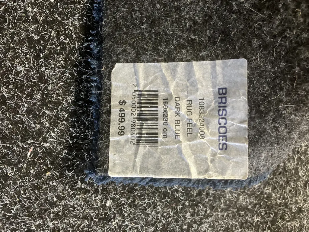 Belgium Rug Ex Briscoes - Rug Feel Dark Blue. 160 x 230cm Image 1++