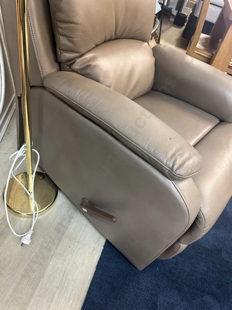 Mocha Leather Effect Recliner Armchair Image 1++