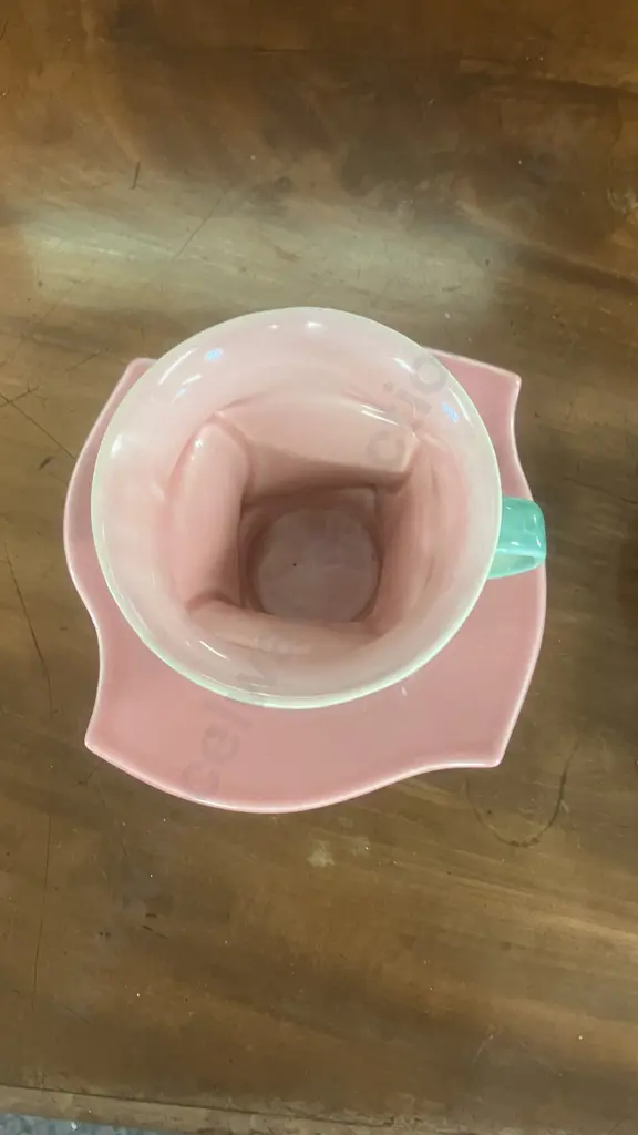 Pair of Bob Steiner Cups & Saucers, 1980's (Signature To Base c1984 -1986) Image 1++