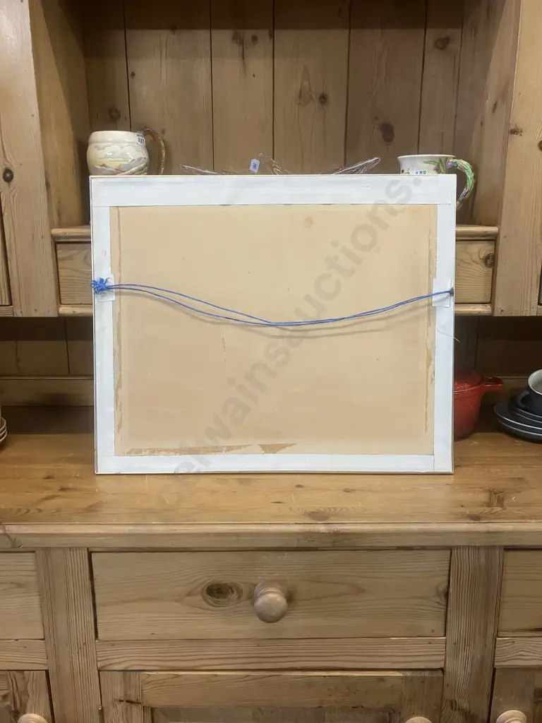 Vintage Egyptian Scene Hand Painted Papyrus With Artist Signature. 45 x 55cm Image 1++