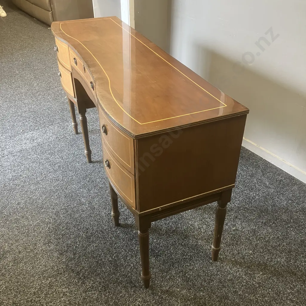 George lll Style Mahogany Bow Fronted Sideboard (As Found) 2 Handles Not Complete. H76 W137 D42cm Image 1++