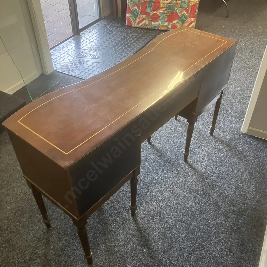 George lll Style Mahogany Bow Fronted Sideboard (As Found) 2 Handles Not Complete. H76 W137 D42cm Image 1++