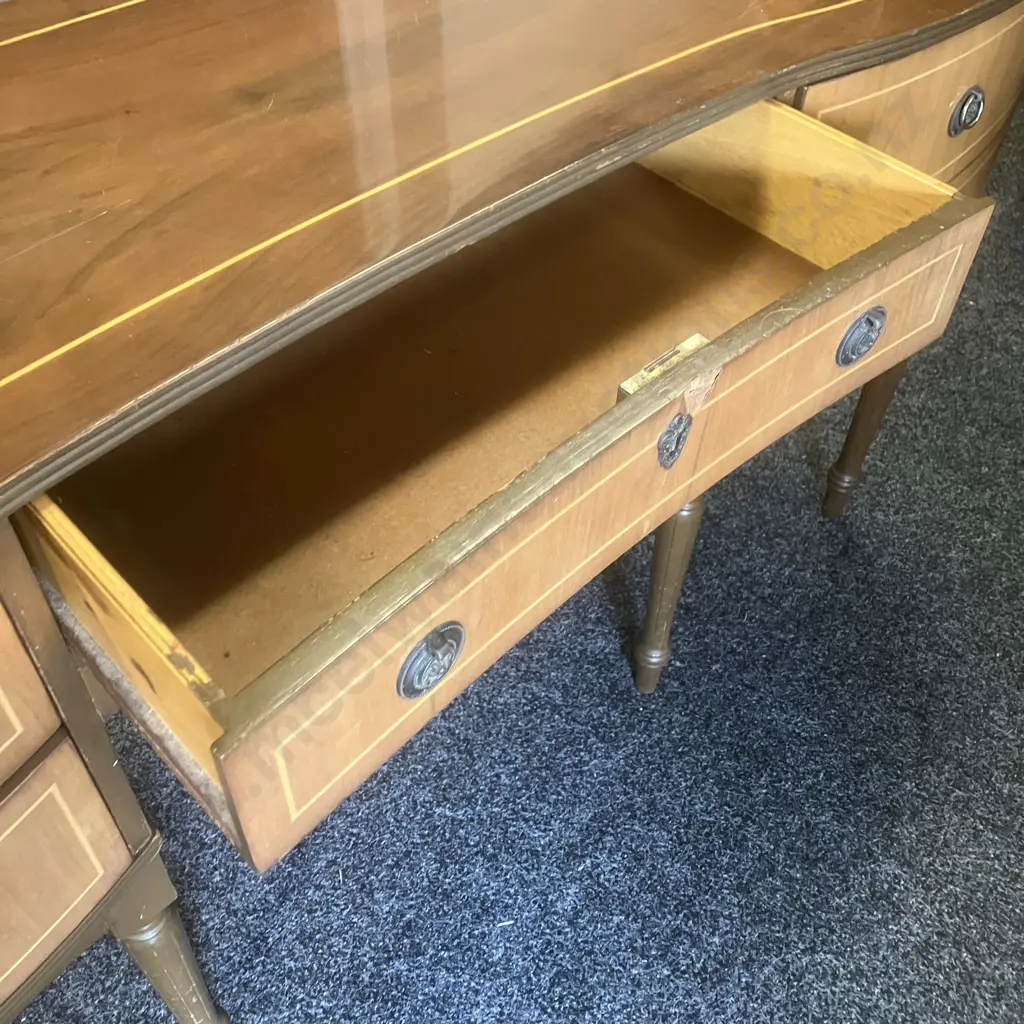 George lll Style Mahogany Bow Fronted Sideboard (As Found) 2 Handles Not Complete. H76 W137 D42cm Image 1++