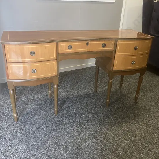 George lll Style Mahogany Bow Fronted Sideboard (As Found) 2 Handles Not Complete. H76 W137 D42cm