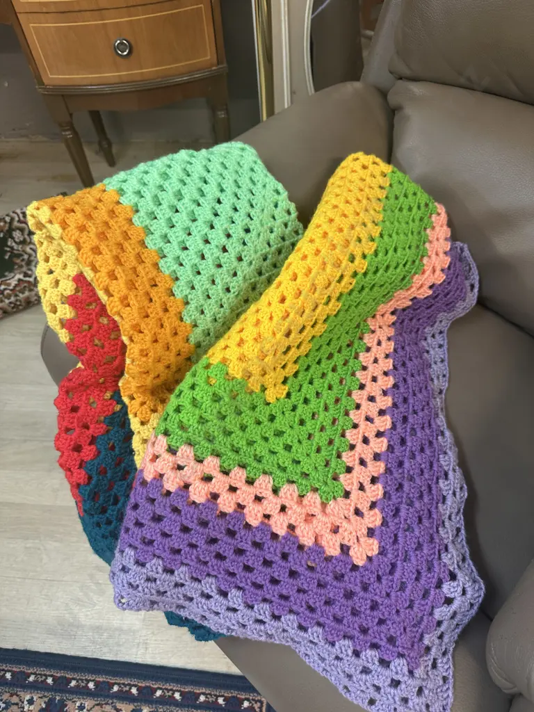 Vintage Crochet Blankets x2 Image 1++