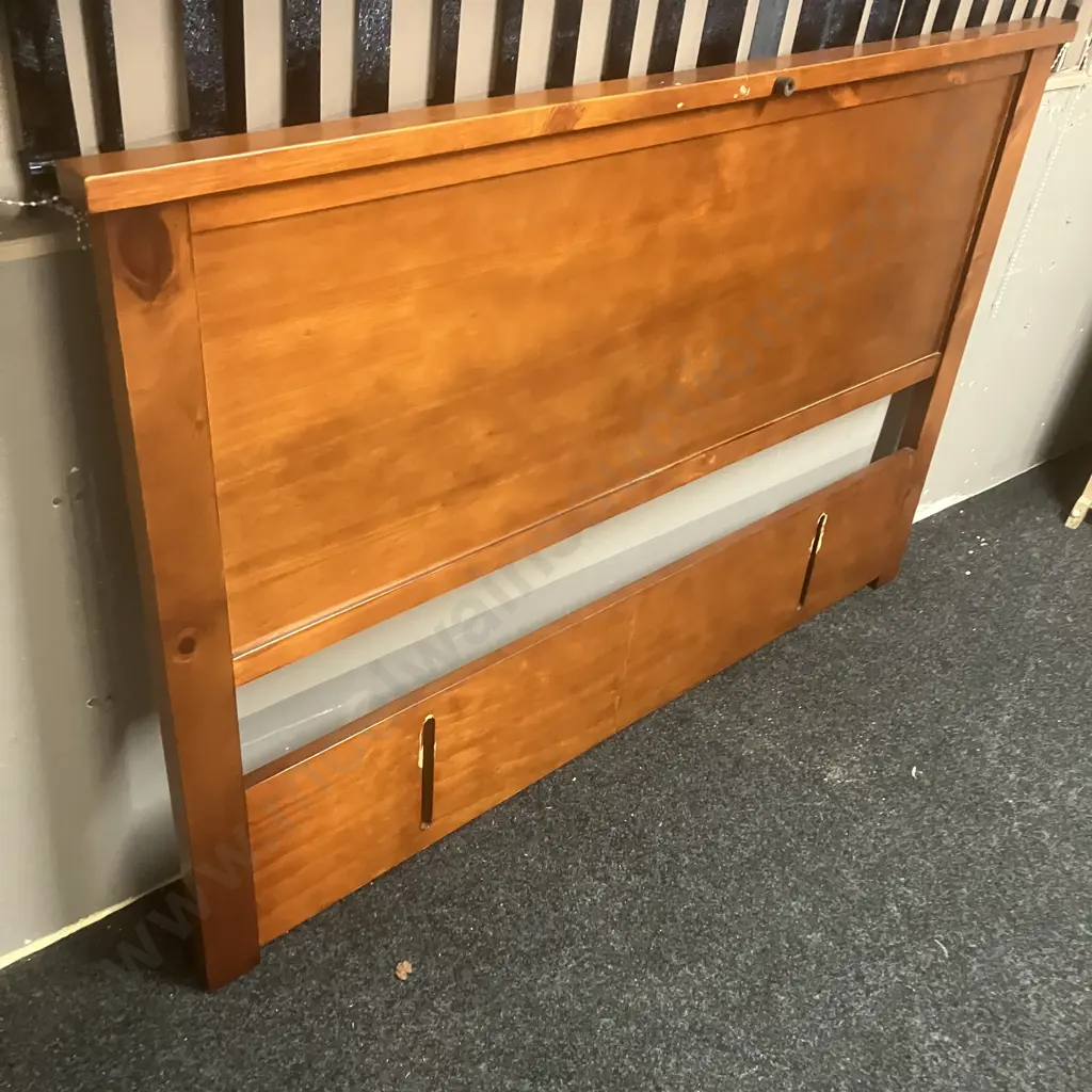 Rimu Coloured 112 x 168.5cm Wooden Headboard Image 1++