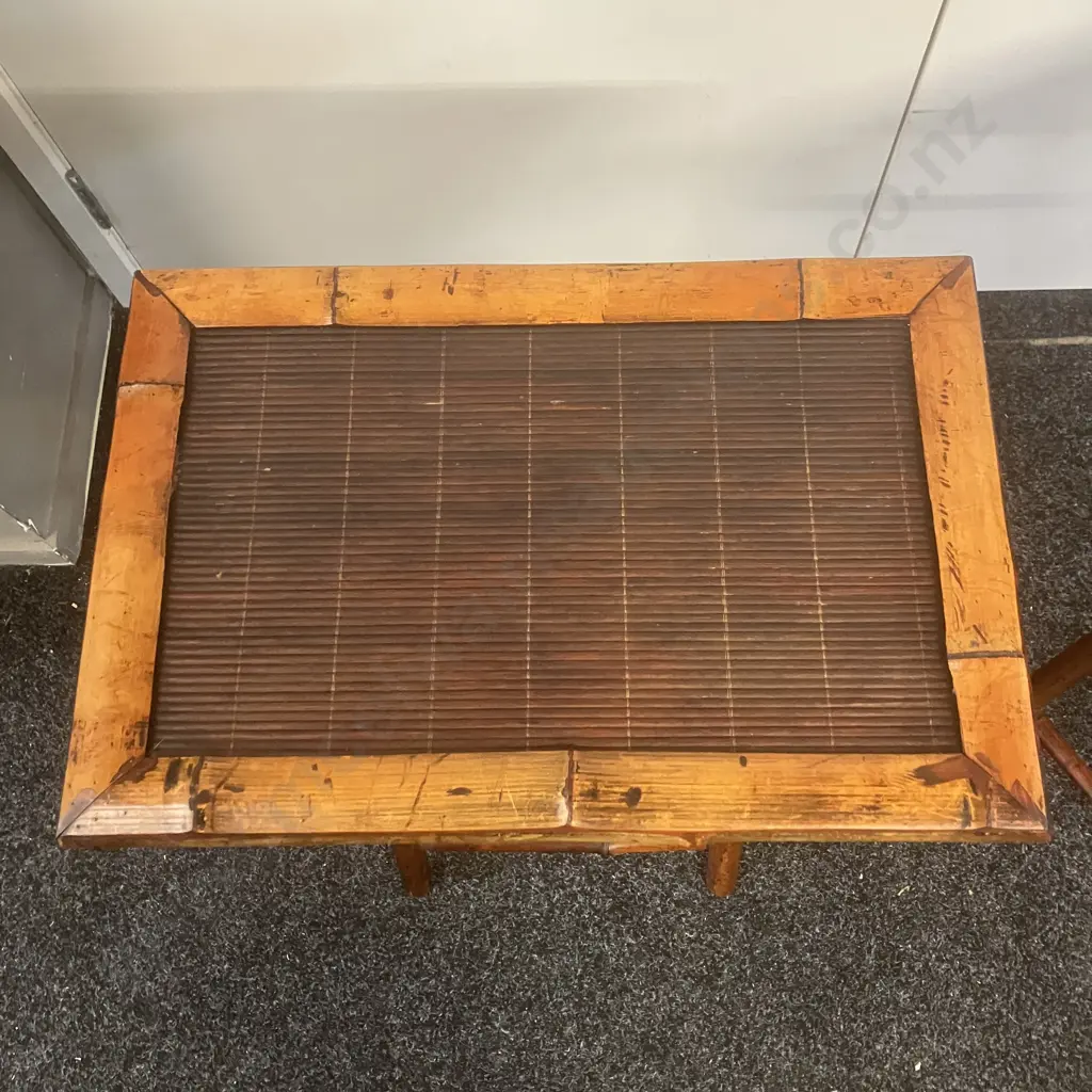 Pair of Bamboo Folding Side Tables. H67 W49 D33cm Image 1++