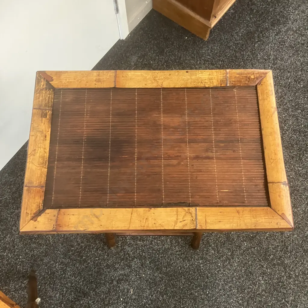 Pair of Bamboo Folding Side Tables. H67 W49 D33cm Image 1++