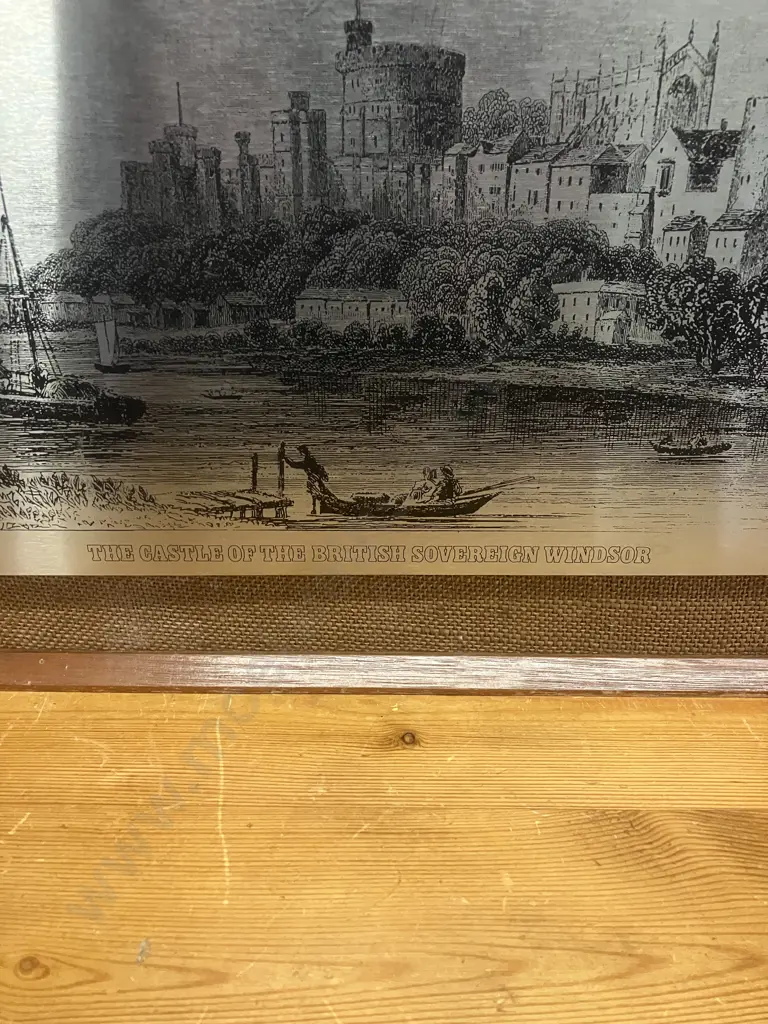 Vintage 1970s Omicways England "The Castle of the British Sovereign Windsor" Stainless Steel. 30 x 39cm Image 1++