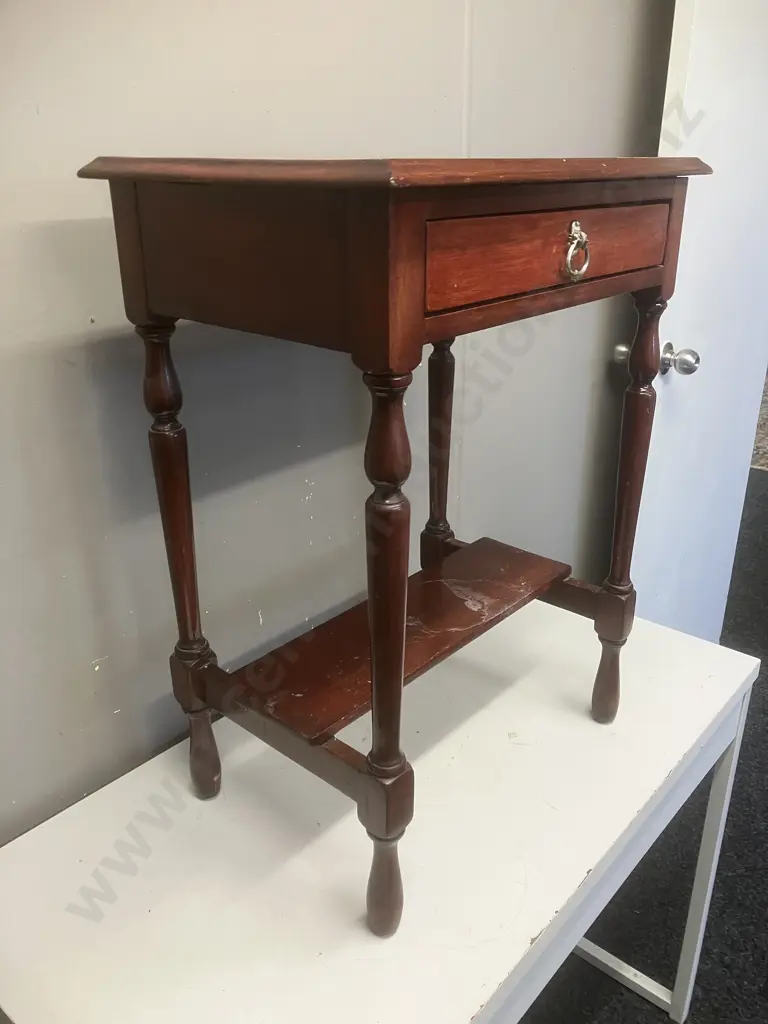 Side Table With Single Drawer. H69 W51 D35cm Image 1++