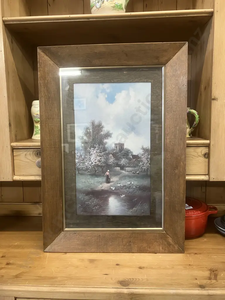 F. Arnold 'Spring Blossoms' (1910) Oak Framed Print. 67 x 47cm Image 1++