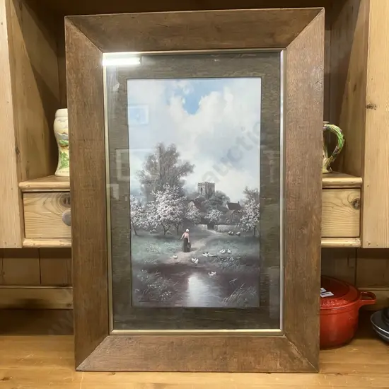 F. Arnold 'Spring Blossoms' (1910) Oak Framed Print. 67 x 47cm