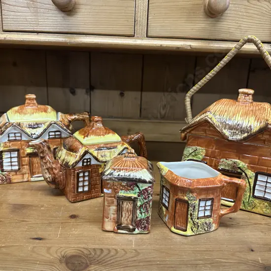 Selection Of Vintage Price Kensington 'Ye Olde Cottage'  Biscuit Barrel, Teapots Etc
