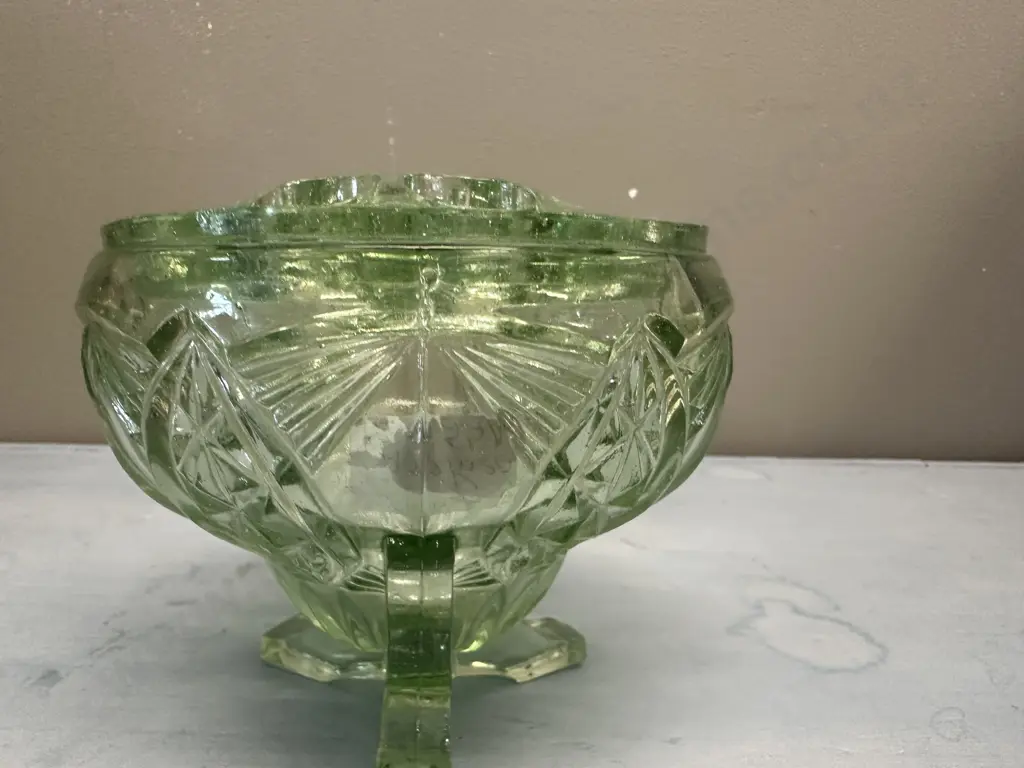 Art Deco Sowerby Posy Bowl With Frog Image 1++