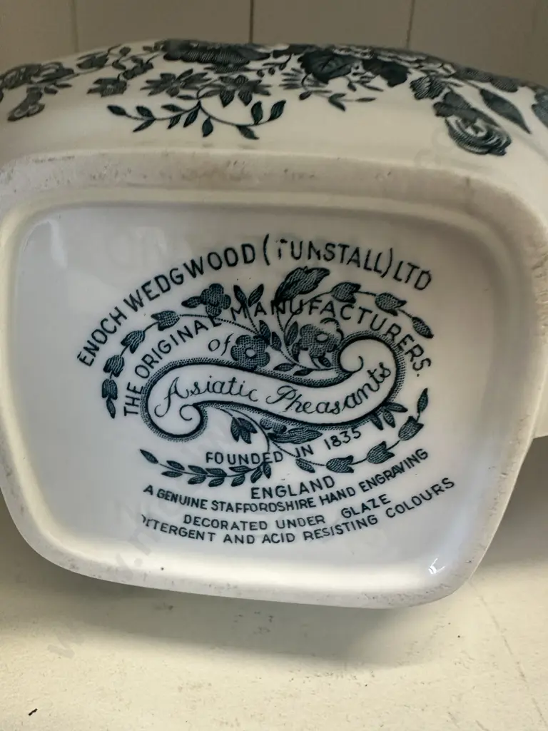 Enoch Wedgwood Asiatic PheasantsTeapot, Creamer & Sugar Bowl Image 1++