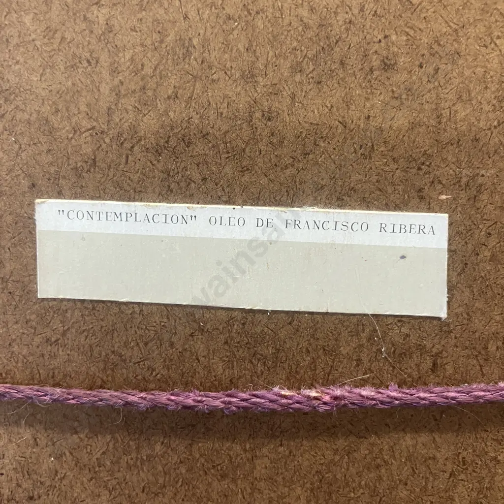 Vintage Framed Print "Contemplacion" Oleo De Francisco Ribera. 80 x 63cm Image 1++