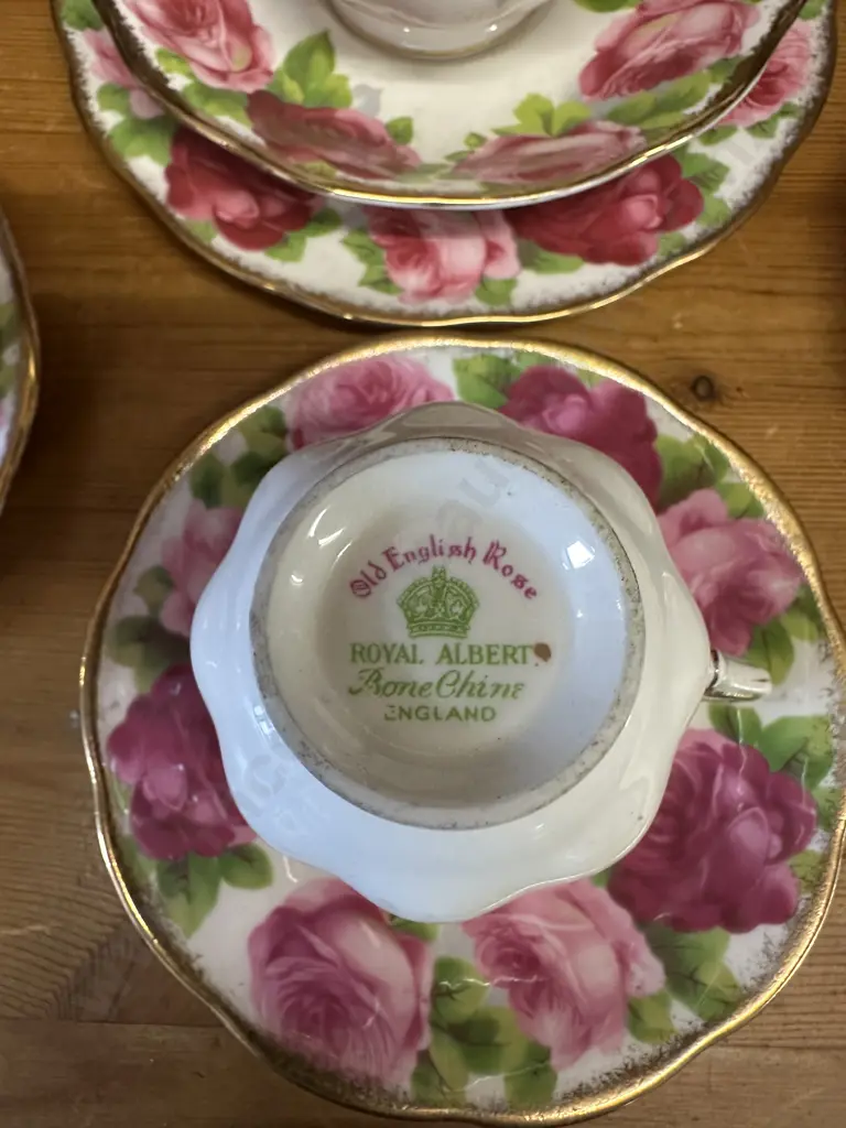 Vintage Royal Albert Old English Rose Trio & Duos x3 Image 1++