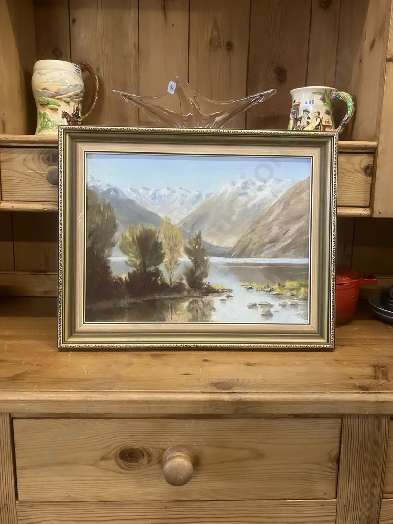 N N Glass 'Autumn Peace' Lake Rotoiti - Nelson '89 Framed Oil Painting, Signed. 38 x 48cm Image 1++