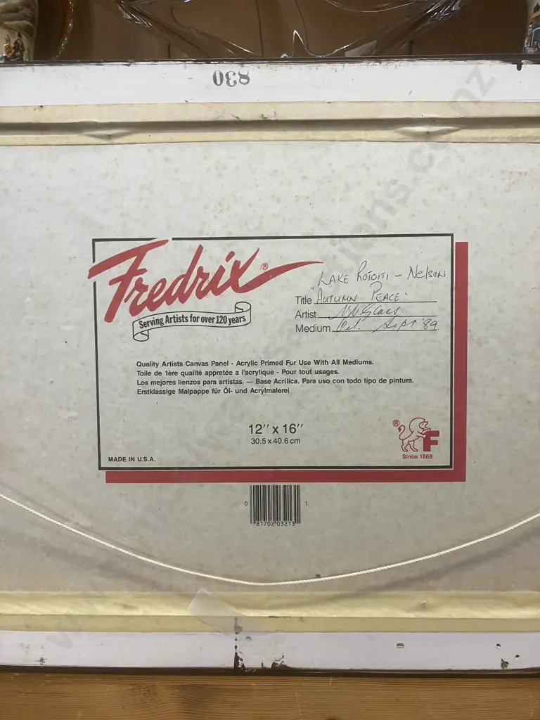 N N Glass 'Autumn Peace' Lake Rotoiti - Nelson '89 Framed Oil Painting, Signed. 38 x 48cm Image 1++