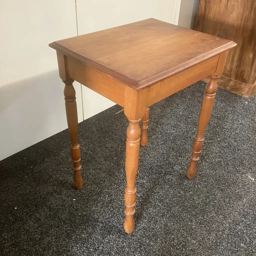 Antique Side Table With Turned Legs. H68 W51 D40cm Image 1++