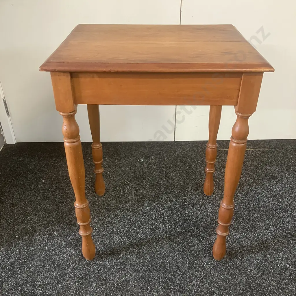 Antique Side Table With Turned Legs. H68 W51 D40cm Image 1++