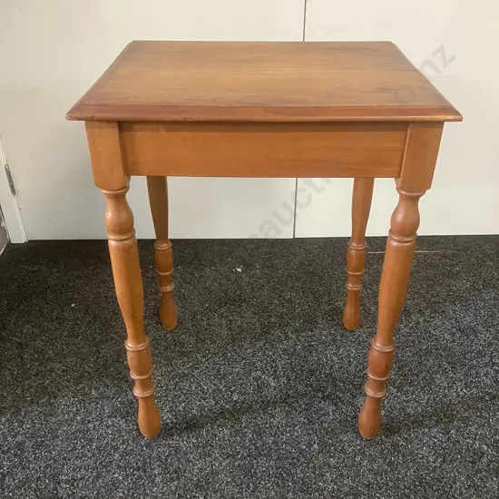 Antique Side Table With Turned Legs. H68 W51 D40cm