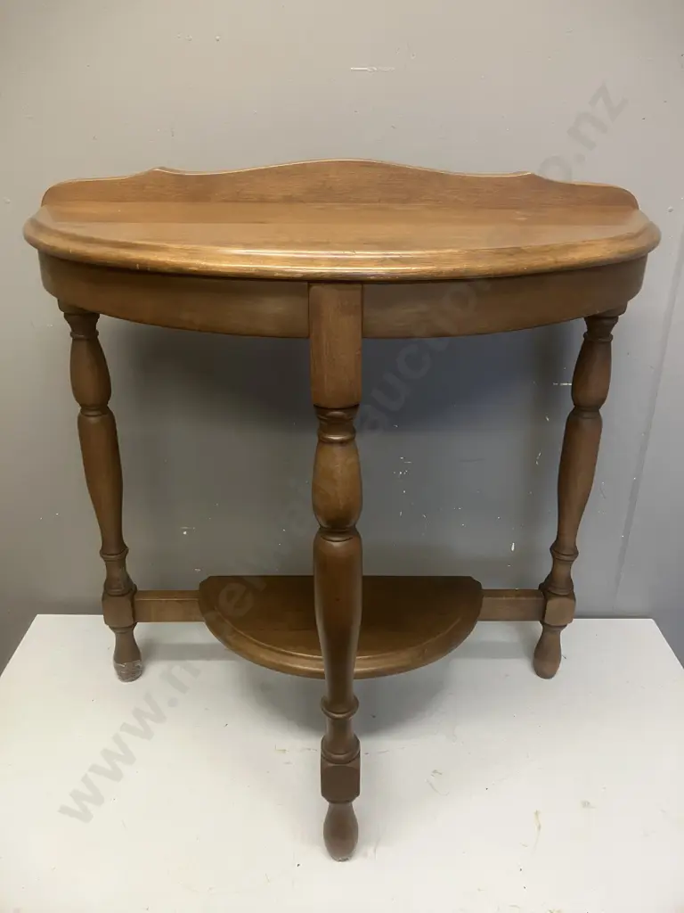 Vintage Mahogany 1/2 Round Table. H70 W68 D35cm Image 1++