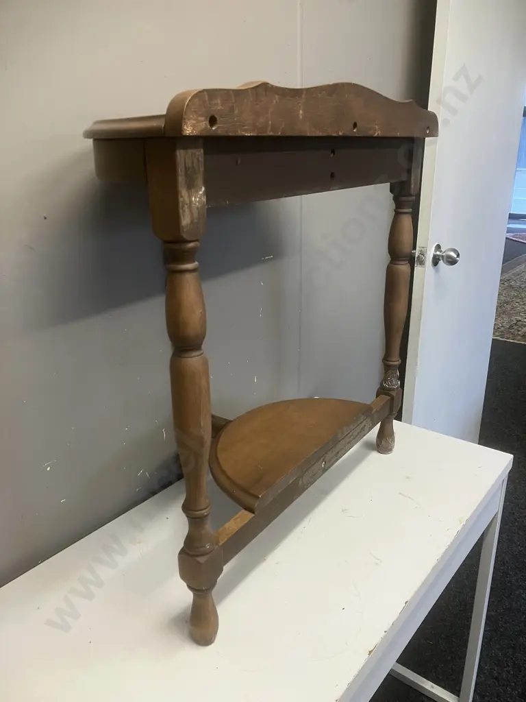 Vintage Mahogany 1/2 Round Table. H70 W68 D35cm Image 1++