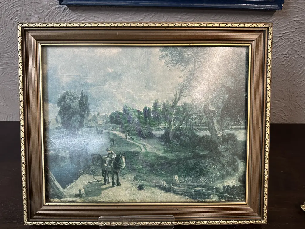 Gilt Framed Vintage Print 'Flatford Mill' From An Oil Painting By John Constable H34,W41cm. Image 1++