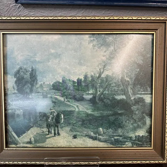Gilt Framed Vintage Print 'Flatford Mill' From An Oil Painting By John Constable H34,W41cm.