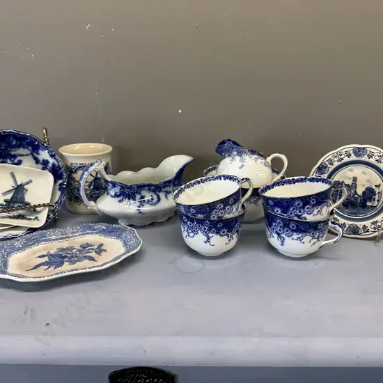 Selection Of Blue & White China Items Including Delft, Royal Doulton Etc