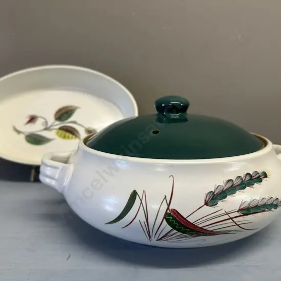 Denby Stoneware Lidded Casserole Dish & Oval Serving Dish