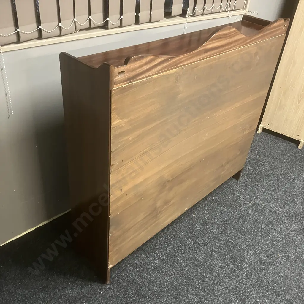 Mahogany Bookcase, 4 Shelves, Curved Top. H114 W122 D27cm Image 1++