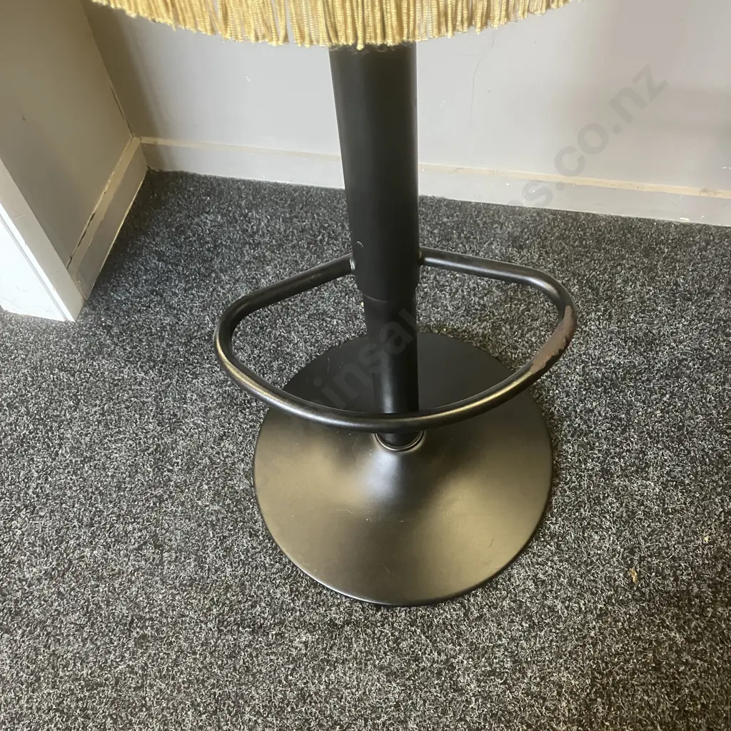 Pair of Green Velvet Swivel Base Bar Stools With Tassells, Height Adjustable. Image 1++