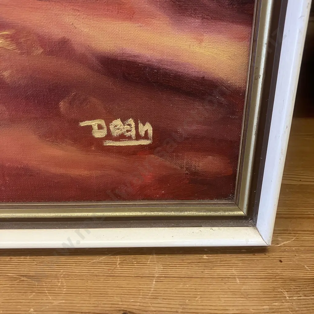 Vintage Bullfighting Original Oil Painting Signed Dean. 54 x 64.5cm Image 1++