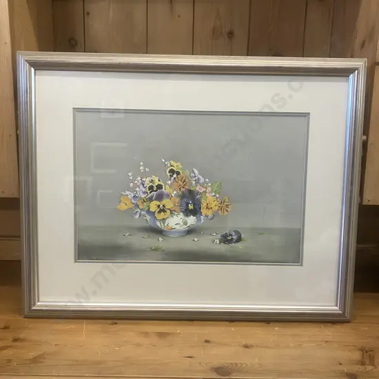 Laurence Biddle (1888-1968) Violets Still-Life Art Print. 52 x 65cm