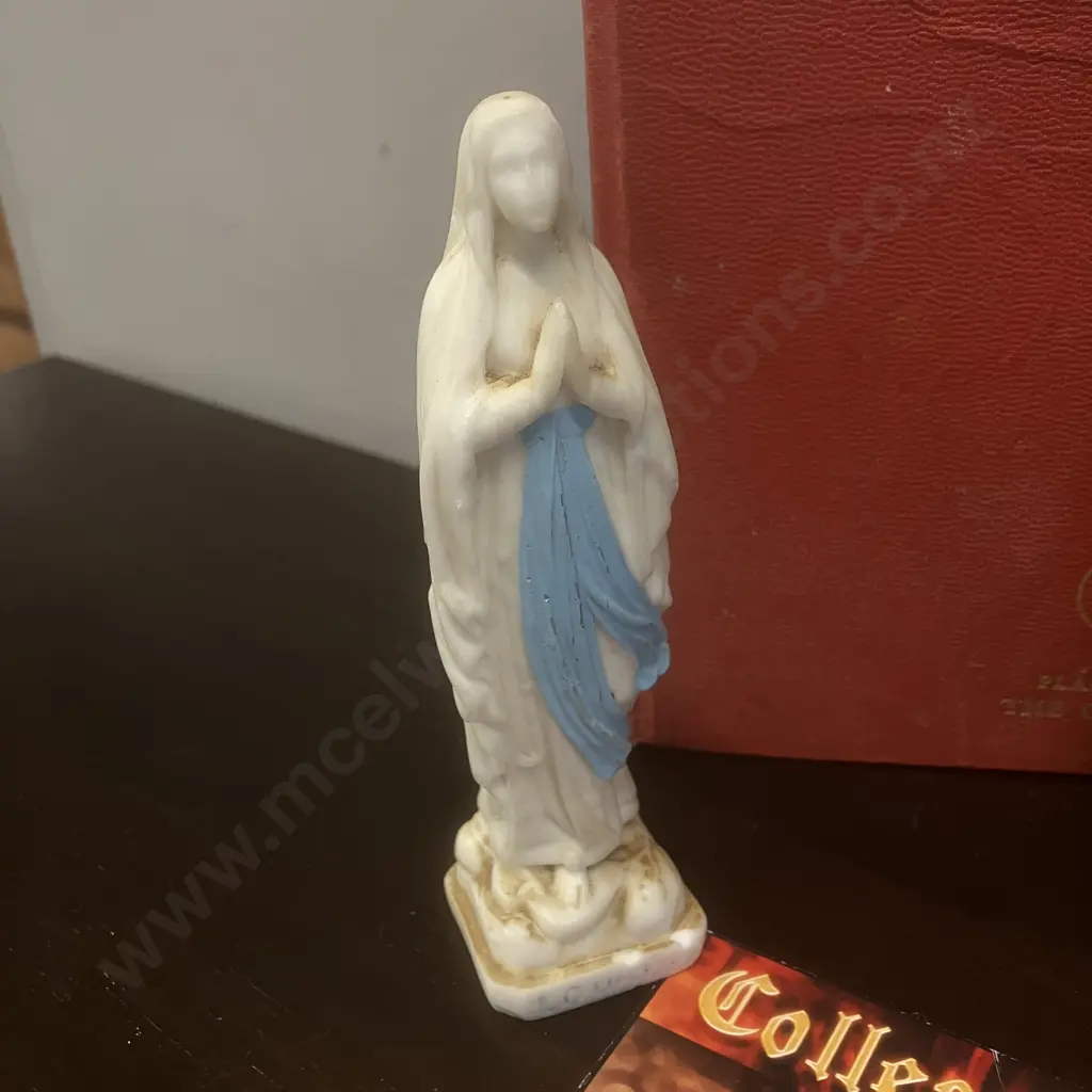 Vintage Our Lady of Lourdes Figurine H15cm, Holy Water Font, A Bible & Assorted Religious Items Image 1++