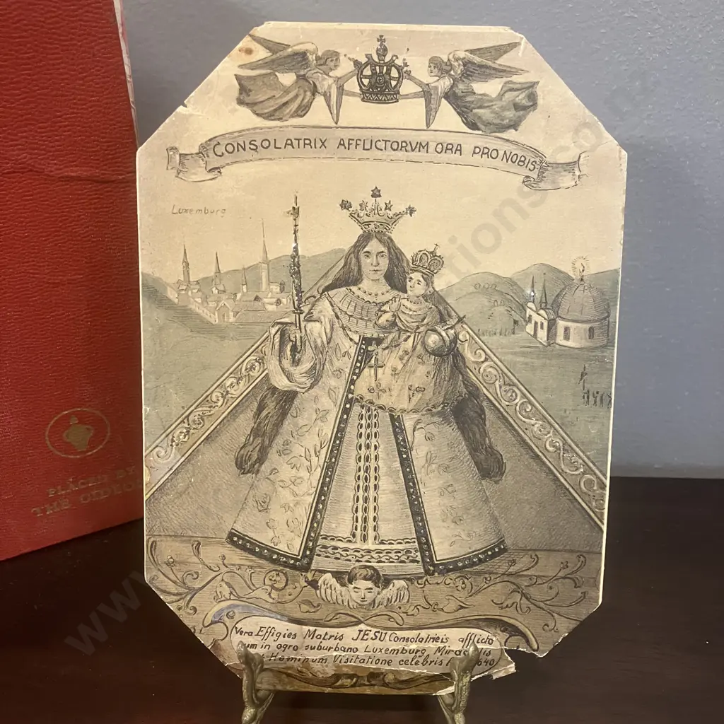 Vintage Our Lady of Lourdes Figurine H15cm, Holy Water Font, A Bible & Assorted Religious Items Image 1++