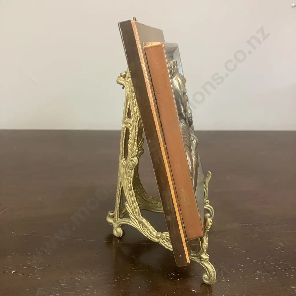 Antique 1920s/30s Bronze Icon - Theotokos (Mary) and Baby Jesus. Greek Orthodox. H14 W11.5 D2.5cm Image 1++