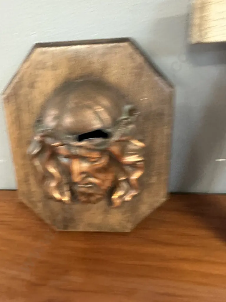 Vintage Wooden Pectoral Crucifix With INRI and Skull & Crossbones. L28cm Image 1++