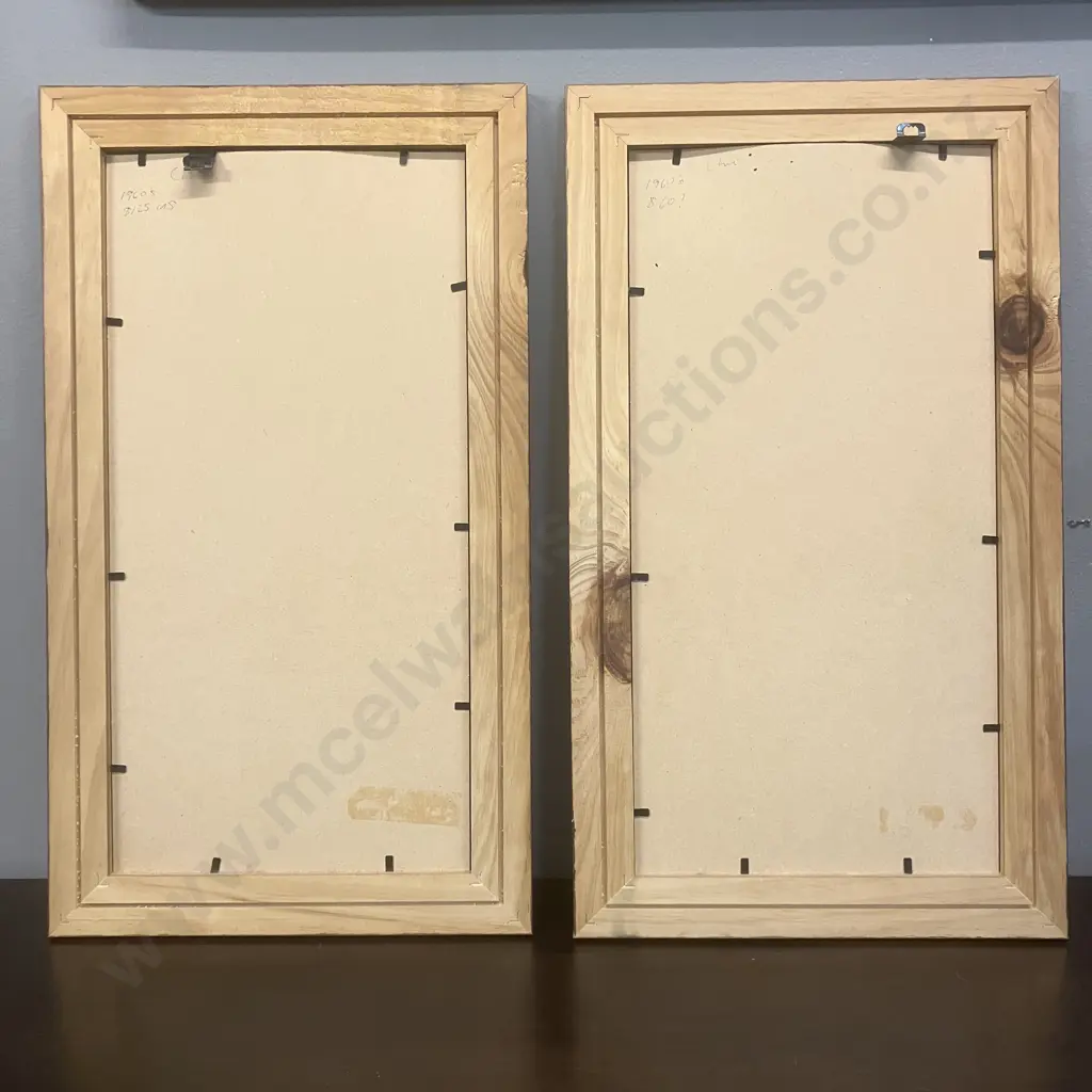 Vintage 1960s' Arno Beijk Watercolor Prints "Paris. Le Seine au Port Neuf" & "Paris. Les Champs Elysees". 48 x 27cm Image 1++